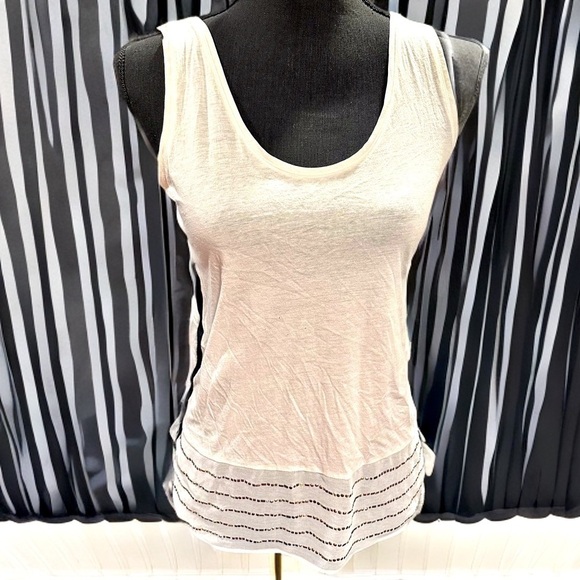 3x25* J. Crew Embellished Beaded Silk Hem Tank Top Off White (flaws) - Picture 15 of 16
